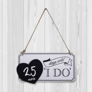 Names in Heart, Mounted Frame & Chalkboard Countdown