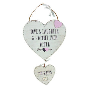 Double Hanging Mr & Mrs Love Story Sign