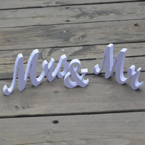 Mr and Mrs White Letters Sign