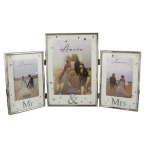 Mr & Mrs Triple Photo Frame
