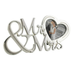 Two Tone Mr & Mrs Frame With Heart
