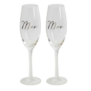 Mrs & Mrs Champagne Flutes