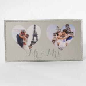 Mr & Mrs Sparkle Double Heart Frame
