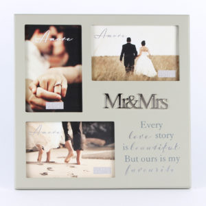 Mr & Mrs 3 Picture Frame