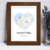 2 Hearts Map Wedding Gift