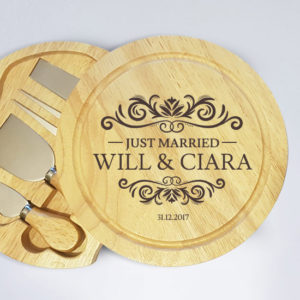 Just Married Personalised Cheese Board (5 Pieces)