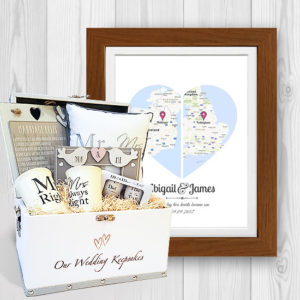 2 Hearts Map Wedding Gift Set 6