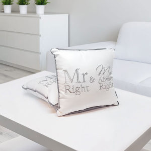 Mr Right Mrs Always Right Cushion