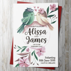 Wedding Card Love Birds 2 (Personalised)