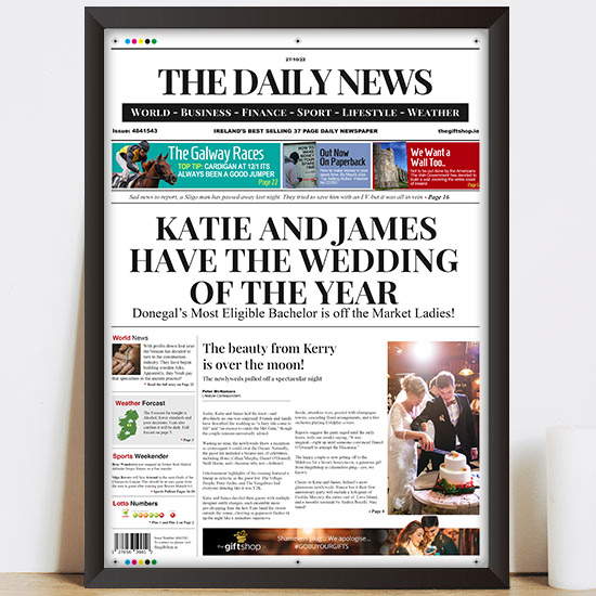 Spoof Daily News Cover Wedding Print