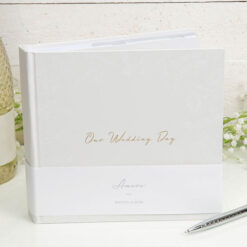 Our Wedding Day Grey Floral Photo Album 4x6 50 Pages
