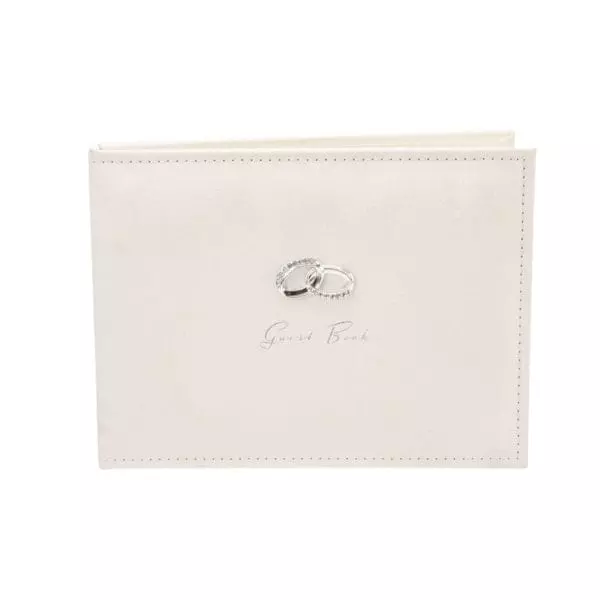 Amore Suede Guest Book with Silver Rings – 40 Pages