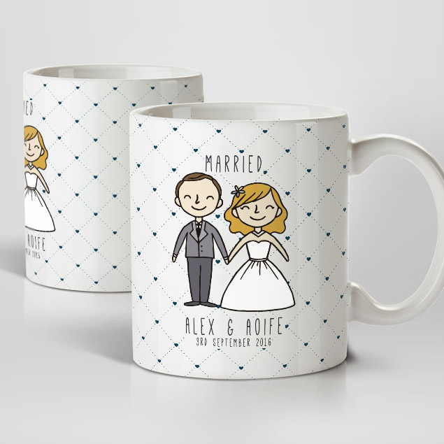 Our Wedding Keepsake Box With Married and Happy Mugs (Customisable) - Image 3
