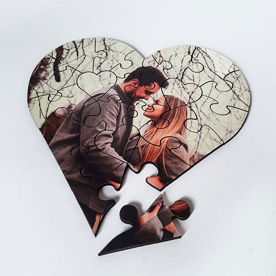 Jigsaw Heart (Photo Upload) 17cm x 17cm