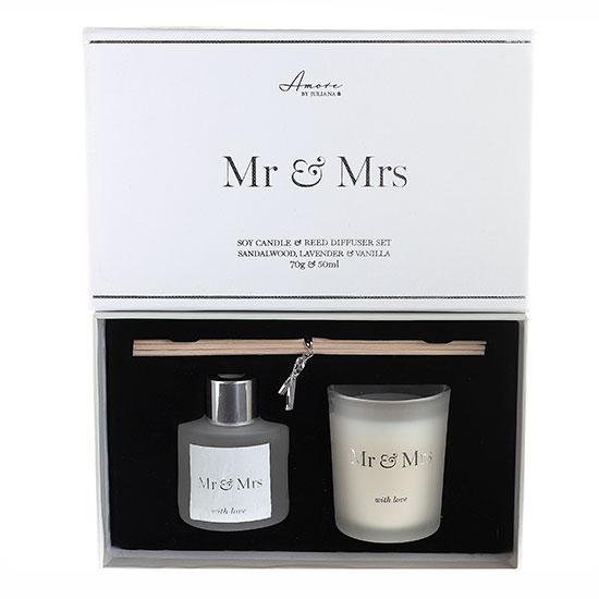 Luxury Mr & Mrs Reed Diffuser & Candle Set in Presentation Box