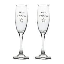 We're Engaged Champagne Flutes