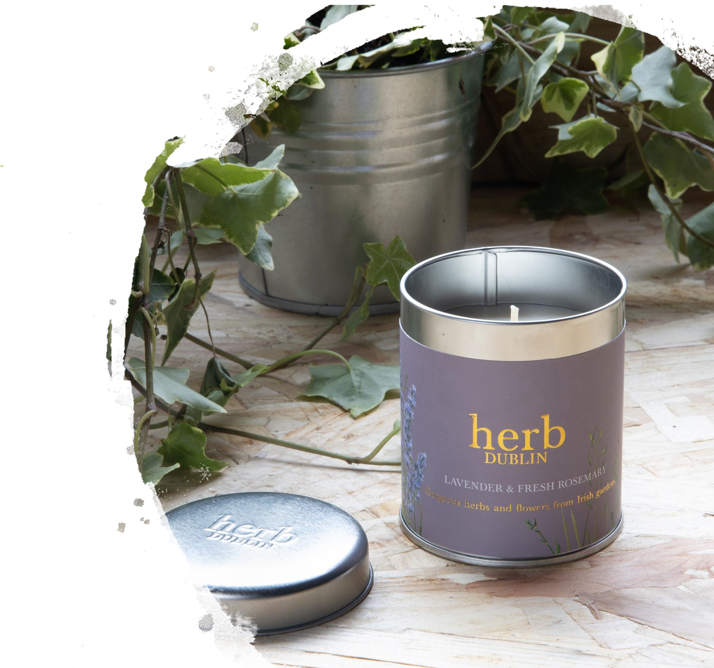 Herb Lavender Candle -Tin Tall