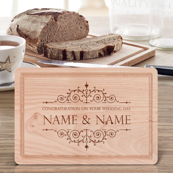 Congratulations on your wedding day Chopping Board Personalised