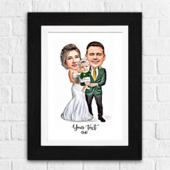 Wedding Caricature Couple and Child