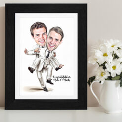 2 Guys Wedding Caricature