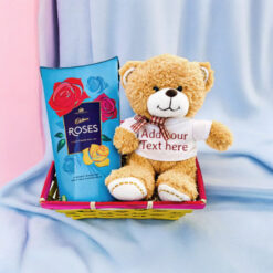 Personalised Teddy with Chocolate Hamper