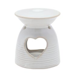 White Heart Ceramic Wax Burner