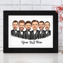 6 Person Portrait Style Caricature