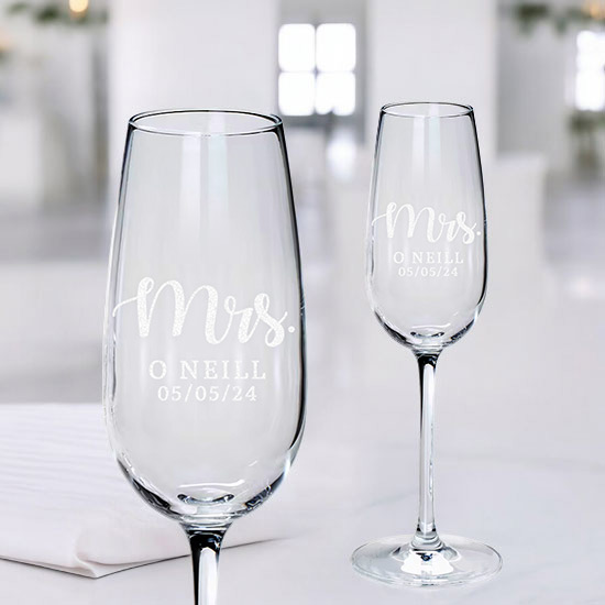 Mrs. Champagne Flute (Personalised Single Flute)