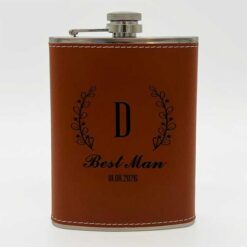 The Classic Personalised Leather Flask - Best Man