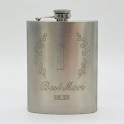 Personalised Best Man Silver Hip Flask