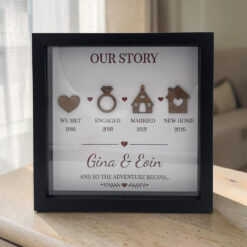 Personalised 3D Wooden Our Story Frame