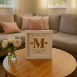 Personalised Newlyweds 3D Wooden Wedding Frame