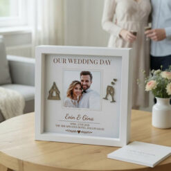 Personalised Our Wedding Day 3D Wooden Photo Frame