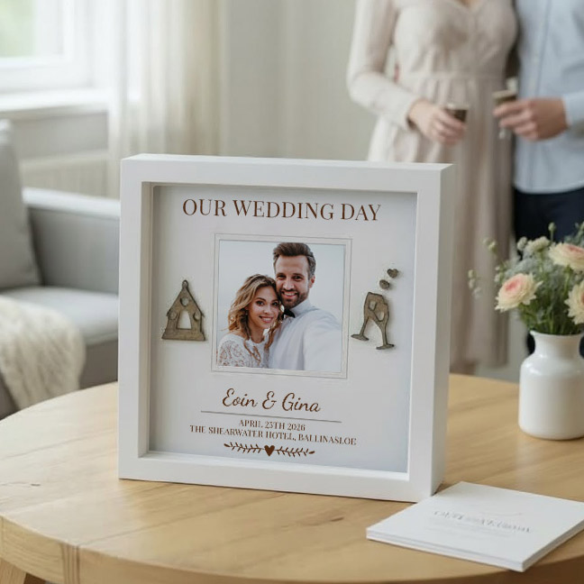 Personalised Our Wedding Day 3D Wooden Photo Frame
